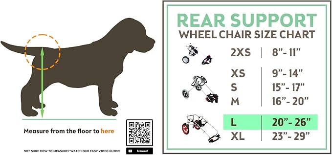 Rear Support Wheelchair 2.0 Large Lightweight Dog Wheelchair for Back Legs