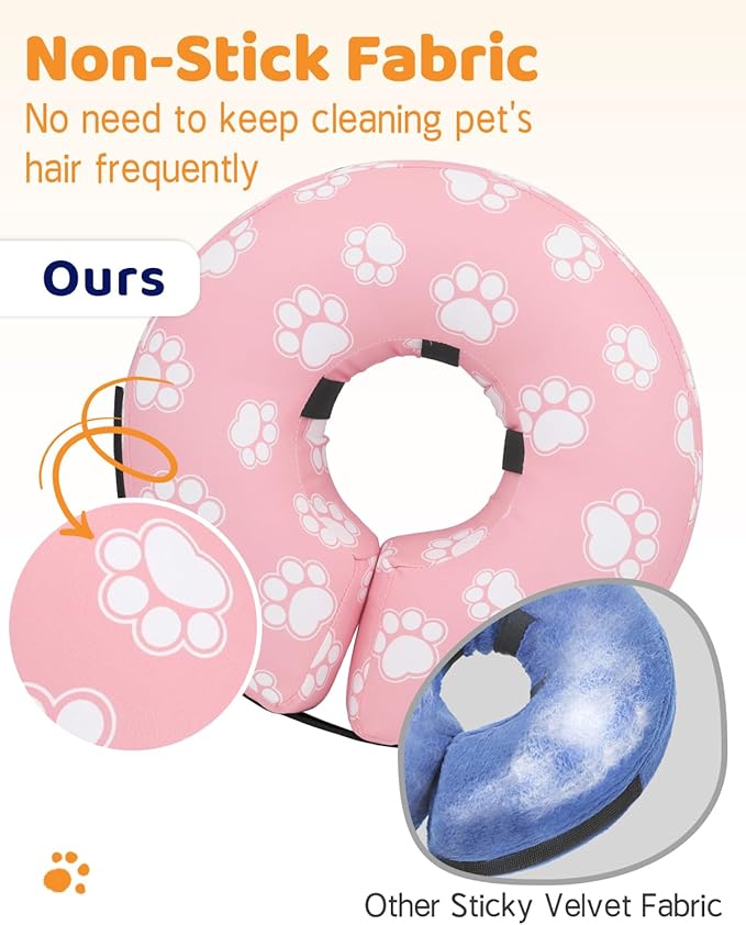 Supet Inflatable Dog Cone Collar Alternative After Surgery, Doggie Neck Donut Collar Recovery E Collar for Neuter, Soft Dog Cone for Small Medium Large Dogs