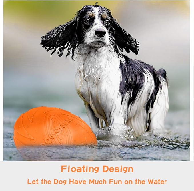 2 Pack Dog Flying Discs 8.7inches Durable Pet Interactive Toys Soft Rubber for Medium Large Breeds Training Outdoor Flight Orange