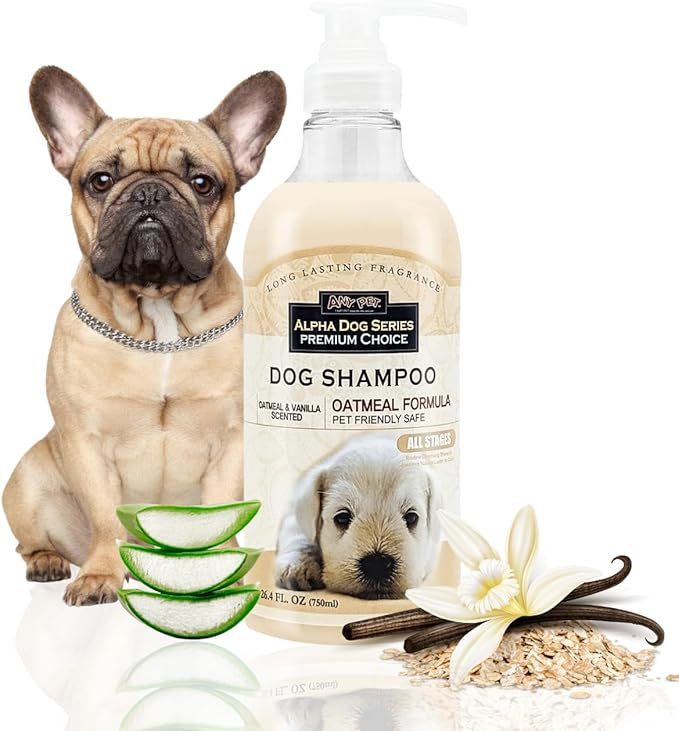 Alpha Dog Series Oatmeal Grooming Natural Dog Shampoo and Conditioner with Aloe Vera, pH balanced Shampoo for Dogs, Tear-Free, Moisturizing Dog Shampoo for Sensitive Skin - 26.4 Oz
