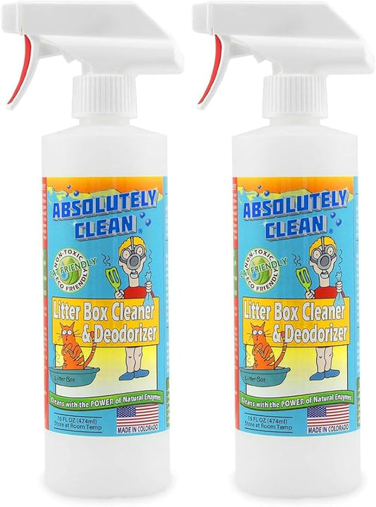 Absolutely Clean Litter Box Cleaner and Deodorizer, Eliminate Odors Quickly, Neutralizes Urine and Feces Odors in The Air and The Box, Make Litter Last Longer