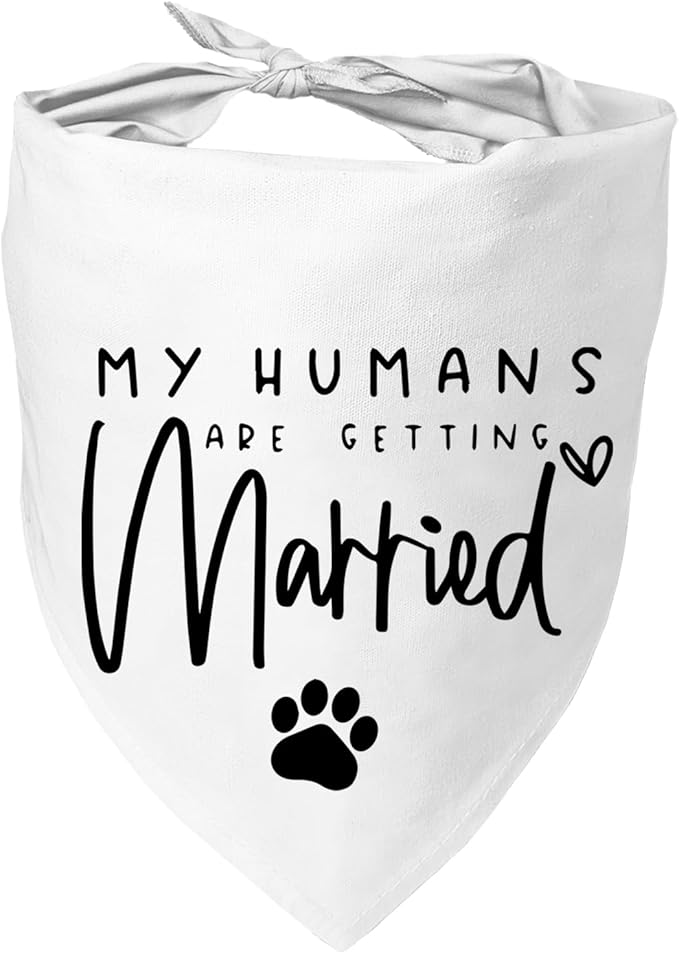 My Parents are Getting me a Human, Pregnancy Announcement Dog Bandana, Gender Reveal Photo Prop Pet Scarf Accessories,Pet Accessories for Dog Lovers (My Humans are Getting Married)