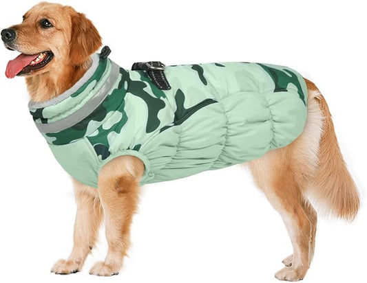 Lelepet Warm Dog Winter Coat Dog Coats for Extra Large Dogs Waterproof Dogs Jacket with Harness Built in Reflective Cold Weather Coats Windproof Zip-Up Winter Fleece Vest Snowsuit Great Dane 3XL