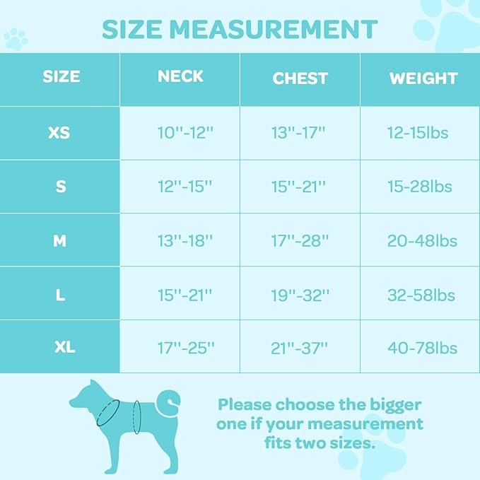 FURRYFECTION Dog Harness | No Pull Dog Harness | Reflective Oxford | Padded Handle | 4 Adjustable Straps | 2 Leash Clips | No Choke Pet Vest Harness for Small Medium Large Dogs | Turquoise | M