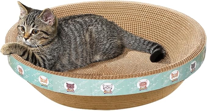 Pet Scratching Board Cat Scratch Pad for Indoor Sleeping (16.9" L x 16.9" W x 3.9" H)