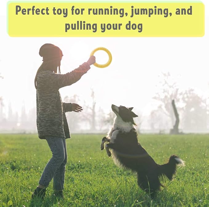 PetSpy Dog Training Ring for Outdoor Fitness Floatable Pulling Toy and Flying Disc Interactive Play Tool for Small Medium Large Dogs
