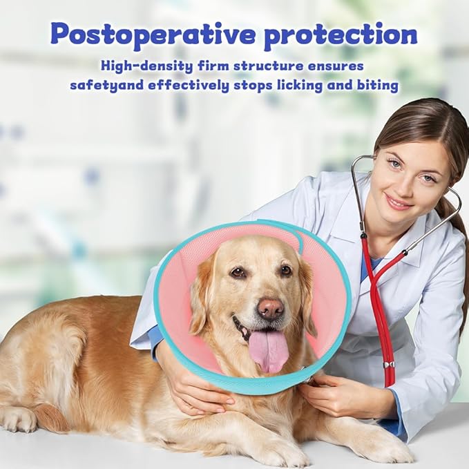 Soft Dog Cone Collar After Surgery Alternative for Dogs to Stop Licking, Comfy Collars for Large/Medium/Small Pet, Adjustable Elizabethan Neuter Recovery E Cones of Shame Neck & Head Ecollars