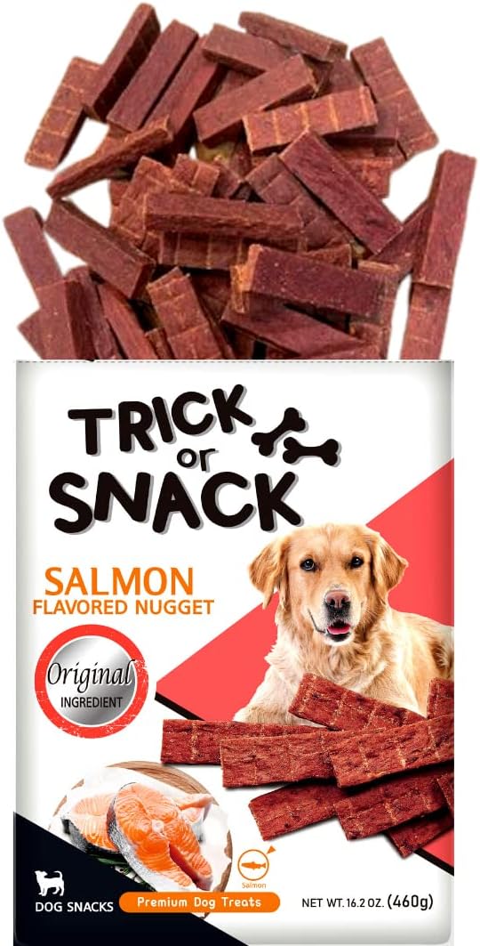 Premium 1lb Dog Jerky Treats | Dog Training | Dog Walking | Natural Grillers | Healthy Smoked Beef Chicken Salmon Chews Snacks Salmon Original Nugget