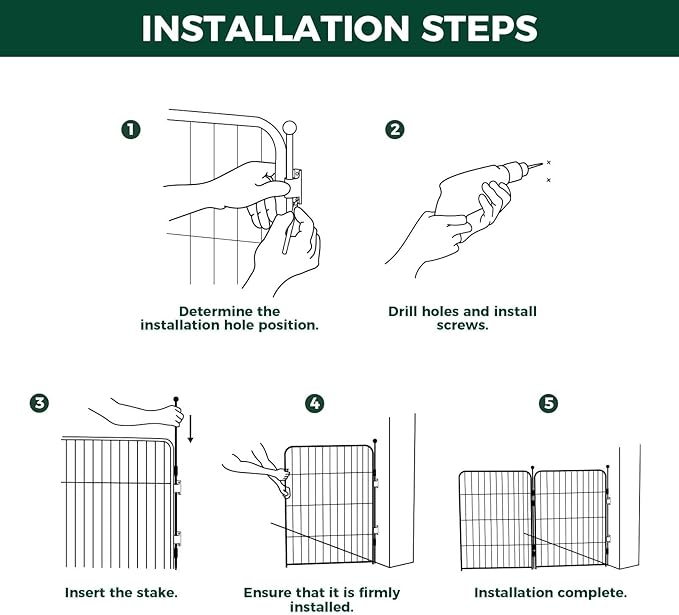 FXW Homeplus Unleashed Indoor Dog Playpen - Stress-Free and Safe Play, Heavy Duty 32 Inch 8 Panels with Fence-to-Wall Anchor (Pack of 4) for Small and Medium Dogs, Black│Patented