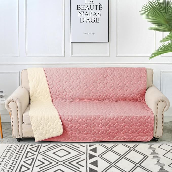 Ameritex Waterproof Pet Bed Cover Anti-Slip Dog Bed Blanket for Sofa and Furniture Waterproof New Pattern Design (Pink, 30x53 Inch (Pack of 1))