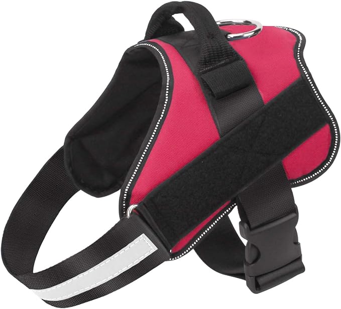 Bolux Dog Harness, No-Pull Reflective Dog Vest, Breathable Adjustable Pet Harness with Handle for Outdoor Walking - No More Pulling, Tugging or Choking (Red, S)