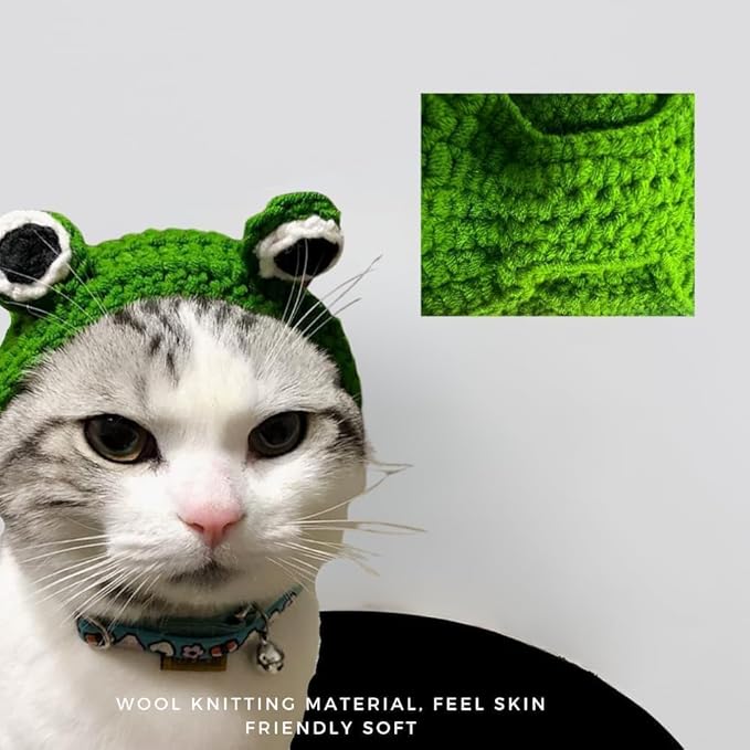 5 Pcs Cat Hats for Cats Only,Cute Lion Mane Bunny Frog Banana Bear Adjustable Headwear for Kittens,Easter Halloween Costume Accessory Headwear(Adorable Style)