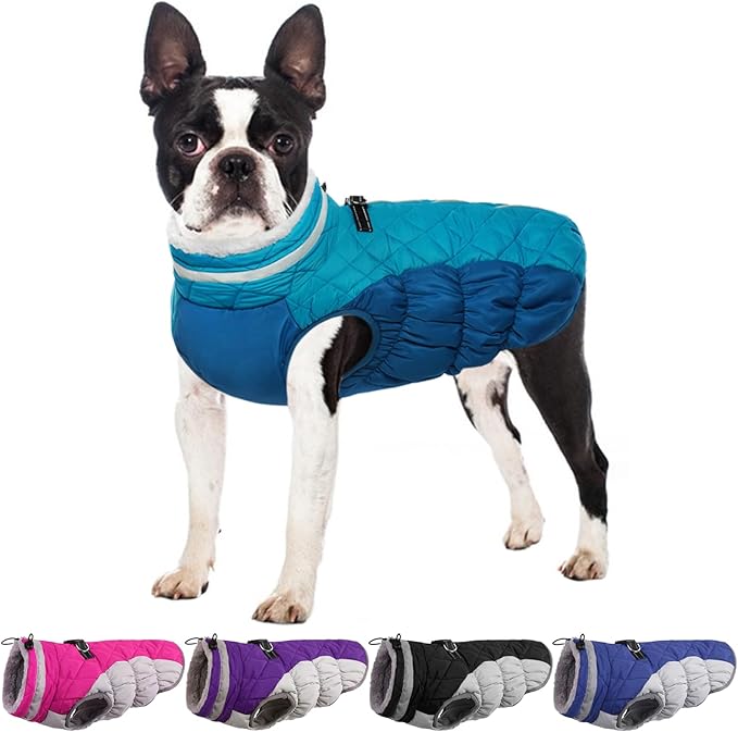 Small Dog Coat,Dog Jackets for Small Dogs,Warm Winter Jacket, Puppy Coat with Harness Built in,Waterproof Dogs Jacket,Puppy Cold Weather Coats,Winter Clothes Snowsuit Shih Tzu Bichon,S