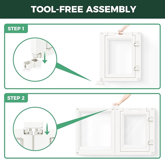 FXW AuraSpace Acrylic Indoor Dog Playpen for Puppies and Small Dogs, 24 Inch, 8 Panels, White