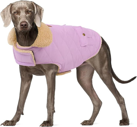Dog Winter Jacket for Extra-Large Dogs, Pet Windproof Cold Weather Coats, Pets Clothes Snow Jacket, Golden Retriever, Labrador Retriever, Husky, Lilac XL