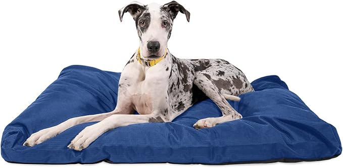K9 Ballistics Tough Rectangle Pillow XXL Dog Bed - Removable Cover, Washable, Durable & Water Resistant Dog Bed Made for XX-Large Big Dogs 68"x40" Blue Quarz
