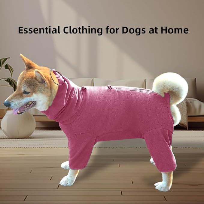 Dog Pajamas for Large Dogs,Extra Large Stretch, Suitable for Adult, Medium-Sized Dogs, Large Pet Jumpsuit Four-Legged Dog Clothes, Pet Clothing. (Red Color, 3XL-Suitable for 25-40lb)