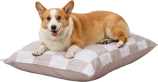 Medium Dog Bed with Removable Washable Cover for Small Dogs Deluxe Plush Dog Crate Beds Comfy Kennel Pad Waterproof Lining and Blue Gel Memory Foam Memory Foam（Brown 30 * 20 * 4in）