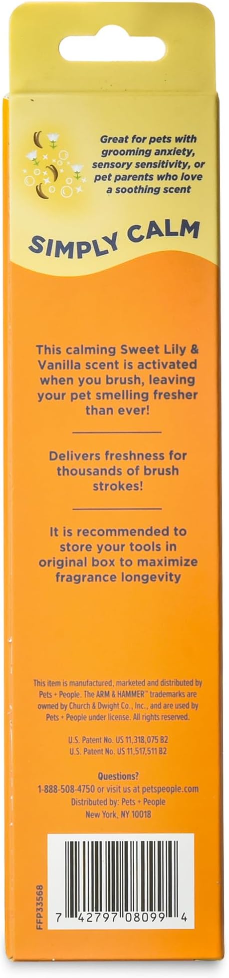 Arm & Hammer “Simply Calm” Dog Grooming Pin & Bristle Deodorizing Brush with Fragrance Transfer Technology – Scented 2-in-1 Brush for Detangling & Shedding, Sweet Lily & Vanilla Scent