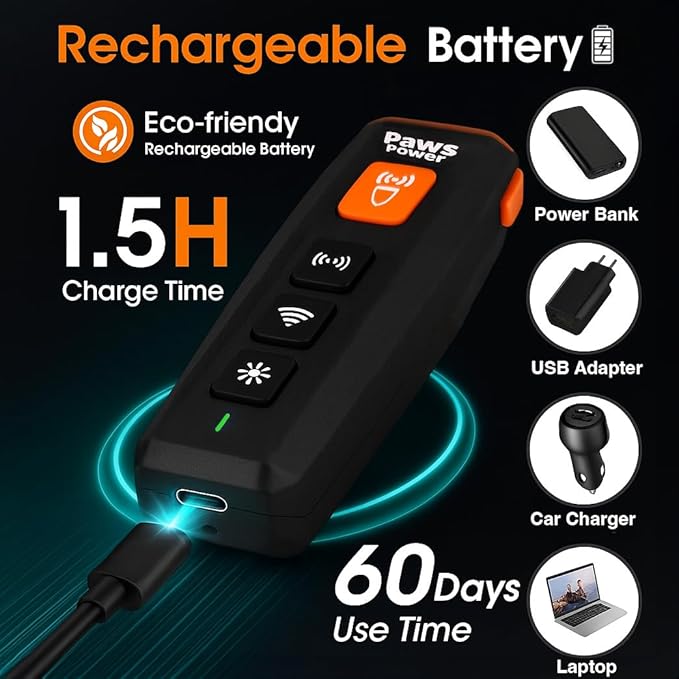 Dog Bark Deterrent Devices for Own or Neighbor’s Dog, Ultrasonic Anti Barking Device for Dogs with 6 Modes, 25–30Hz Frequency, Rechargeable, Safe Dog Training Tool for Indoor Outdoor Use