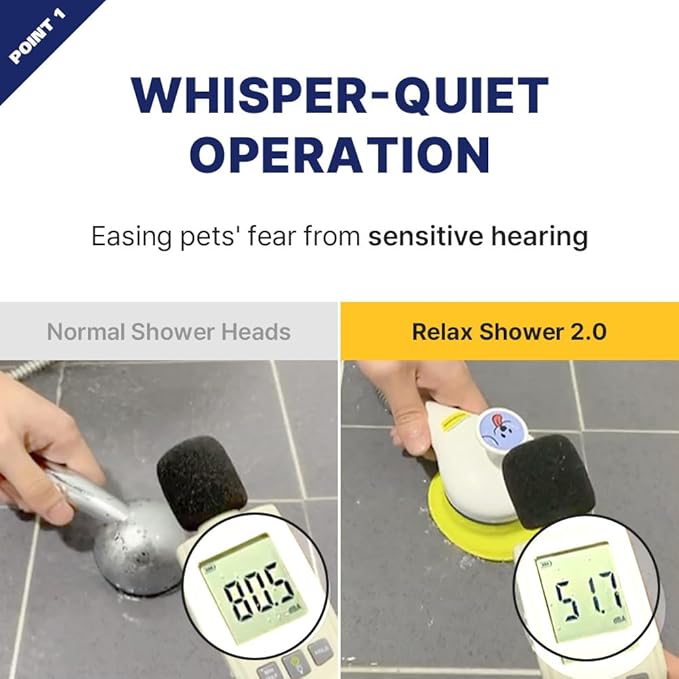 [PETHROOM] Pet Relaxing Grooming Brush Scrubber Shower Wash Head Attachment for Dogs and Cats Spa Washing and Bathing | Dog Cat Hair Deshedding Splash Shield | Massage Rubber Bath Tool