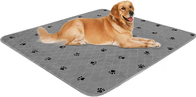 Washable Pee Pads for Dogs + Free Puppy Grooming Gloves/Quilted, Fast Absorbing Machine Washable Dog Whelping Pad/Waterproof Puppy Training Pad/Housebreaking Absorption Pads