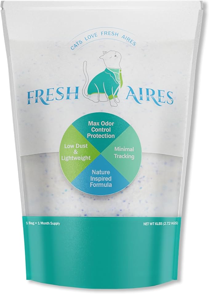 Silica Crystal Cat Litter | Unscented, Lightweight, Non-Clumping, Low Dust & Tracking, Long-Lasting Odor Control for Cats and Kittens | 6 lb Bag of Crystal Litter