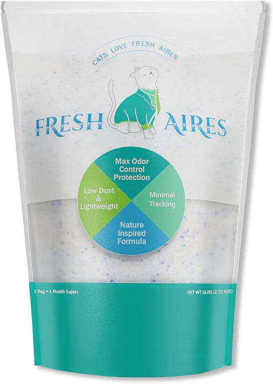 Silica Crystal Cat Litter | Unscented, Lightweight, Non-Clumping, Low Dust & Tracking, Long-Lasting Odor Control for Cats and Kittens | 6 lb Bag of Crystal Litter