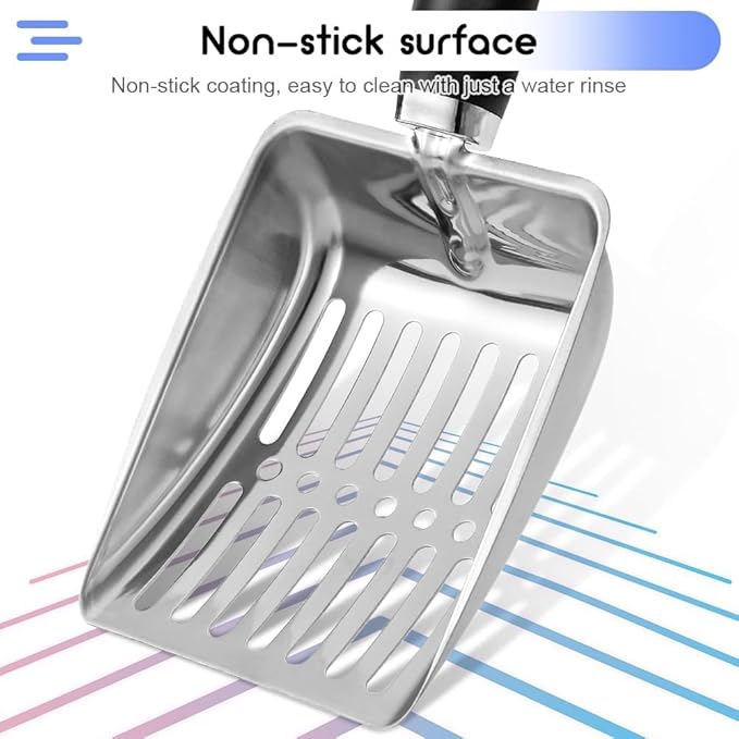 Stainless Steel Cat Litter Scoop,Metal Cat Litter Scoop,Kitty Metal Scooper,Sturdy Mesh Scooper