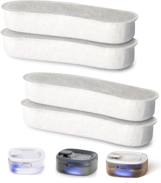 Dog Fountains by WOPET, 4 Pcs Pet Water Fountain Filters for W600 Dog Fountain, Large Water Fountain Filter Replacement