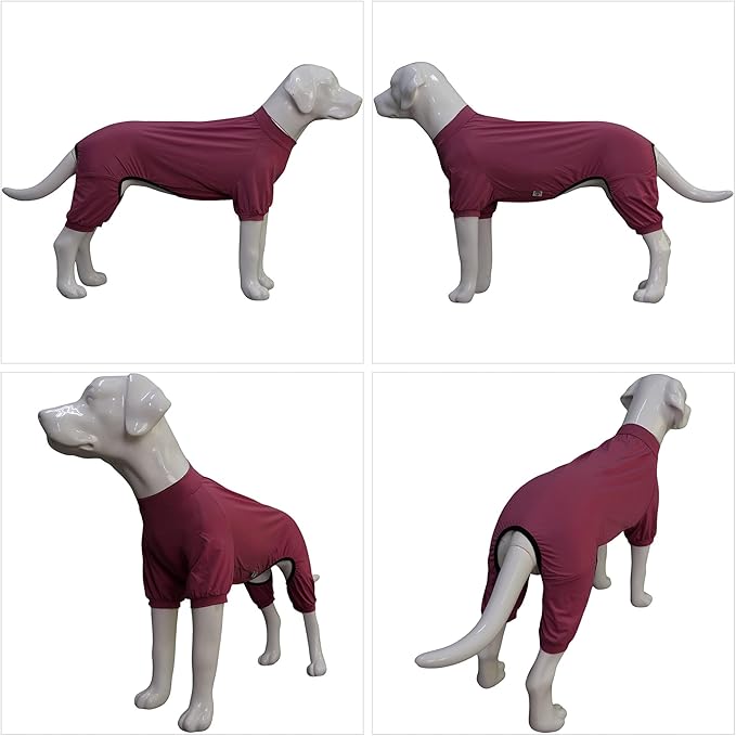 LoveLongLong Dog Jumpsuit with UV Protection and Quick-Dry Fabric for Spring Summer Pet Pajamas Taro Purple L