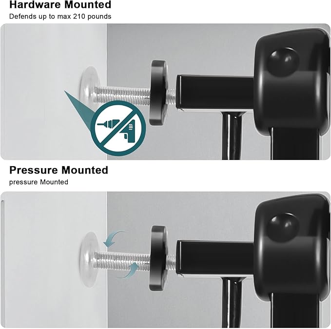 Extra Wide Baby Dog Gates for Doorways Tension Indoor Safety Gates Black Metal Large Pressure Mounted Pet Gate Walk Through Dog Gate for The House Stairs (Black, 86.3"-105"/219-267CM)