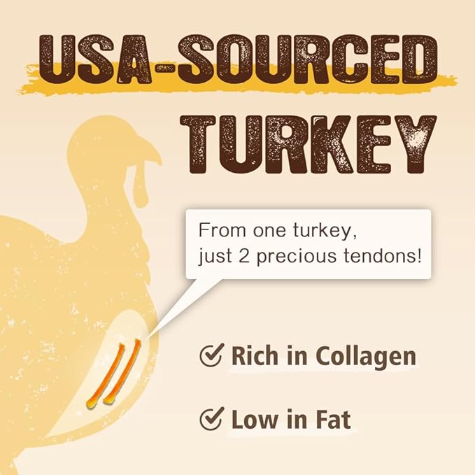 Gootoe Soft Turkey Tendon Stirip with Pumpkin 1 lb, Natural Chewy Snack, USA-Sourced Turkey Tendon, Premium Training Chew, Reseal Value Bag, Ideal for Small & Senior Dogs, Jumbo Pack