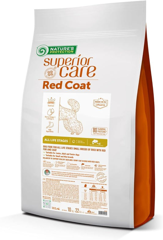 Nature's Protection Superior Care Grain-Free Dry Dog Food - High Protein, Tear Stain Dog Food for Small Breed Red Coated All Life Stages Dogs, Fresh Pet Meal, Salmon, 22 lb