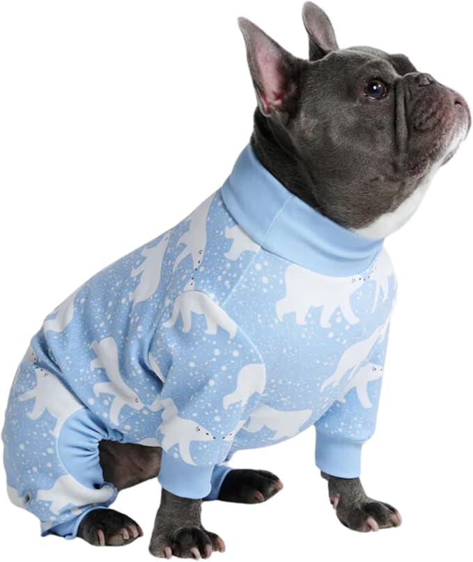 Spark Paws Dog Pajama, Dog Recovery Suit Male, Onesie, Ultra-Soft and 4-Way Stretch, for Small Medium and Large Breeds - Snowy Polar Bear - XL