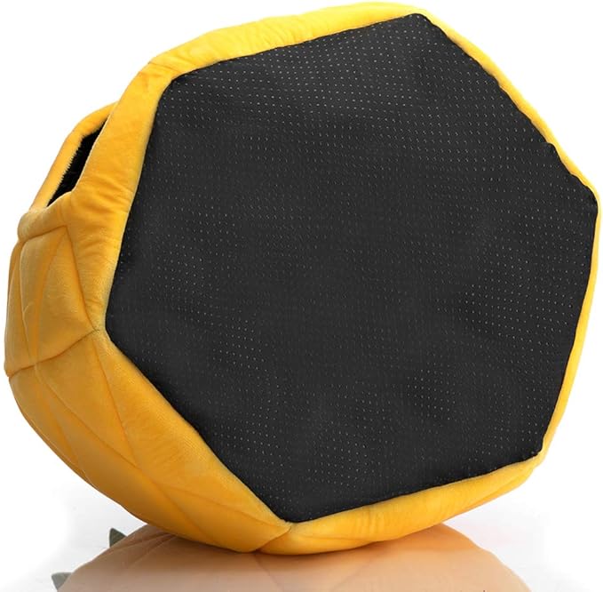 Hollypet Cozy Pet , Warm Cave Nest Sleeping Bed Pineapple Shape Puppy House for Cats and Small Dogs, Yellow