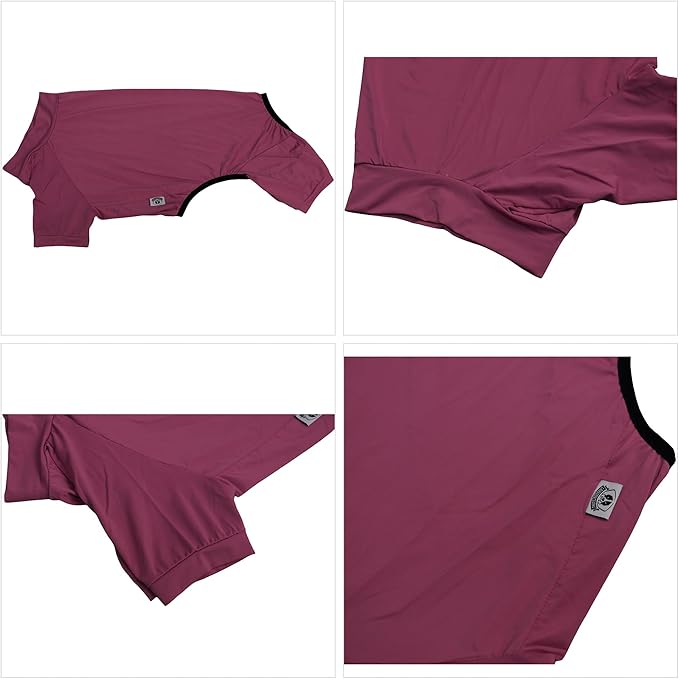 LoveLongLong Dog Jumpsuit with UV Protection and Quick-Dry Fabric for Spring Summer Pet Pajamas Taro Purple XL