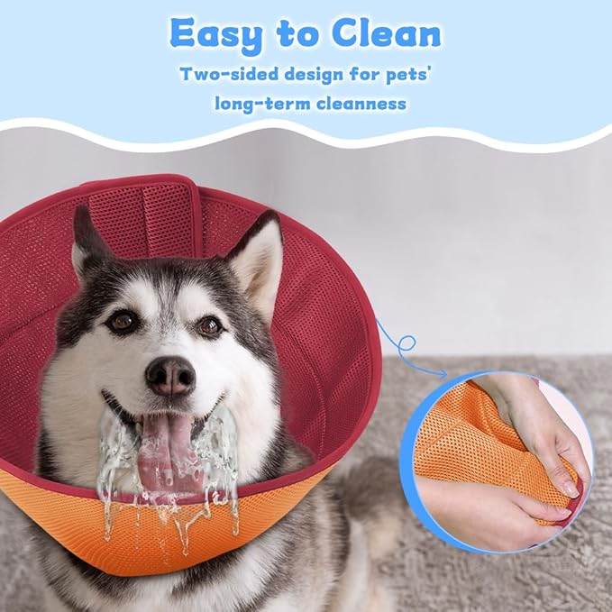 Dog Cone Soft Recovery Collars & Cones After Surgery for Medium Large Dogs, Comfy Ecollars to Stop Licking, Adjustable, Dog Ecollars for Recovery Fabric: Soft Comfort, Ecollars of Shame Alternatives