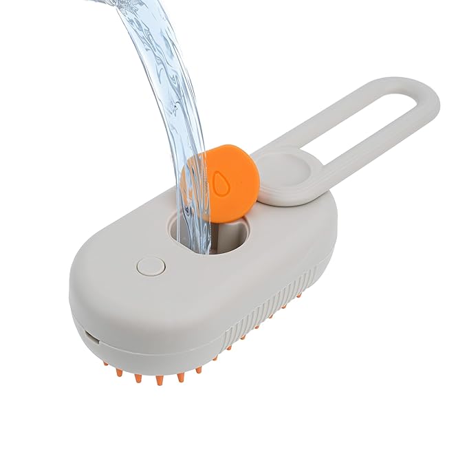 Pet Hair Removal Steam Brush With Enhanced Spray - Long Comb for Shedding - Cloud Care Water Brush for Long & Short Hair - Ideal for Indoor Cats & Dogs