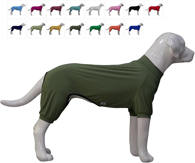 LoveLongLong Dog Jumpsuit with UV Protection and Quick-Dry Fabric for Spring Summer Pet Pajamas Army Green XL
