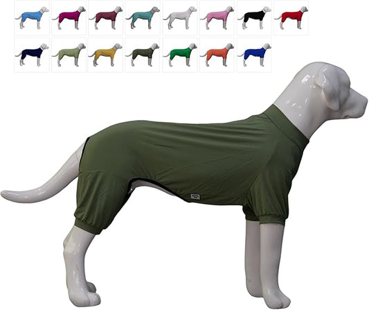 LoveLongLong Dog Jumpsuit with UV Protection and Quick-Dry Fabric for Spring Summer Pet Pajamas Army Green XL