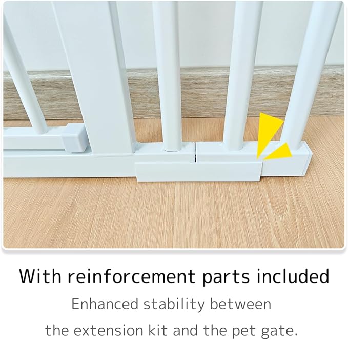 Lumizone Extra Tall Cat Gate Extension Kit 61.02" High Pressure Mounted 2025 New 29.52" Extra Wide 1.37" Gap No Drilling Tall Pet Gate for Dogs (White, 29.52"/75CM)