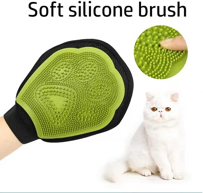 Pet Hair Remover Gloves Bath Brush Gentle Shedding Brushes,Pet Hair Remover Tool for Carpet, Curtain, Clothing, Couch, Car Seat (1PCS)