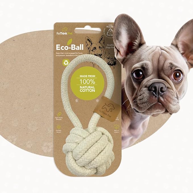Eco Cotton Rope Ball Dog Toy, Natural Cotton Dog Toy & Ball Rope Toys for Dogs, Toy for Big & Small Dog, Densely Woven & Durable Training Toys