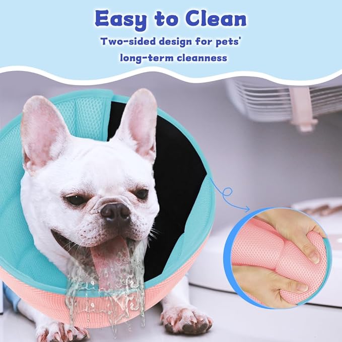 Soft Dog Cone Collar After Surgery Alternative for Dogs to Stop Licking, Comfy Collars for Large/Medium/Small Pet, Adjustable Elizabethan Neuter Recovery E Cones of Shame Neck & Head Ecollars, Cat