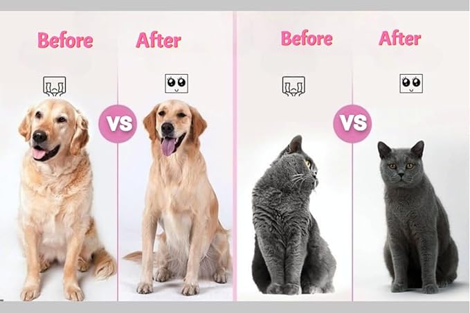 Generic Cat & Dog Grooming Brush, Pink - Self-Cleaning Slicker Brush with Massage Particles, Removes Loose Undercoat, Ergonomic Handle