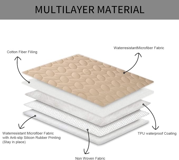 Ameritex Pet Bed Cover Dog Bed Blanket for Sofa and Furniture Waterproof New Pattern Design (30x70 Inch, Beige)