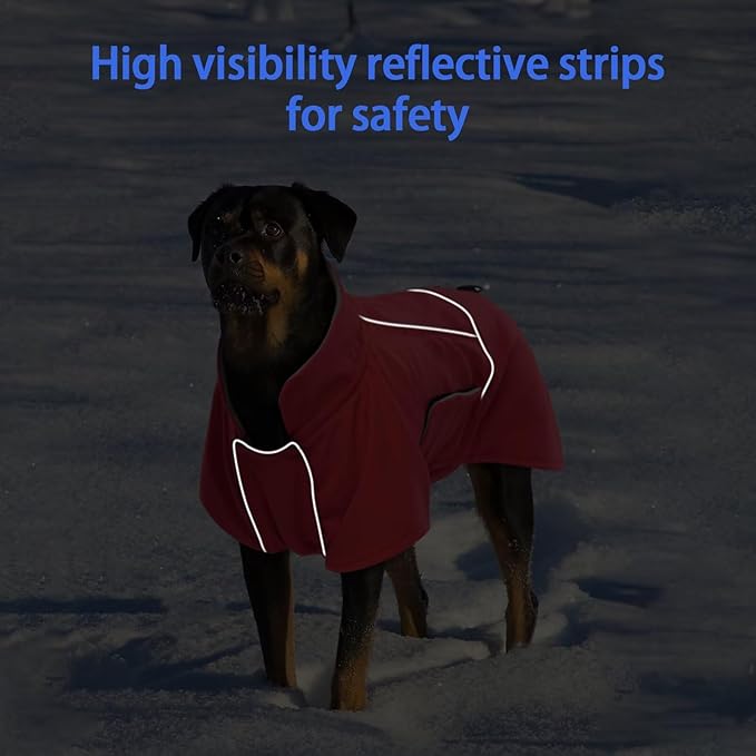 MIGOHI Dog Waterproof Jacket,Medium Dog Coat,Warm Dog Fleece Jacket for Hiking Camping,Fleece Vest for Dogs,Schnauzer,Jack Russell Terrier,French Bulldog,Winter Jackets for Medium Boys Girls,M,Red