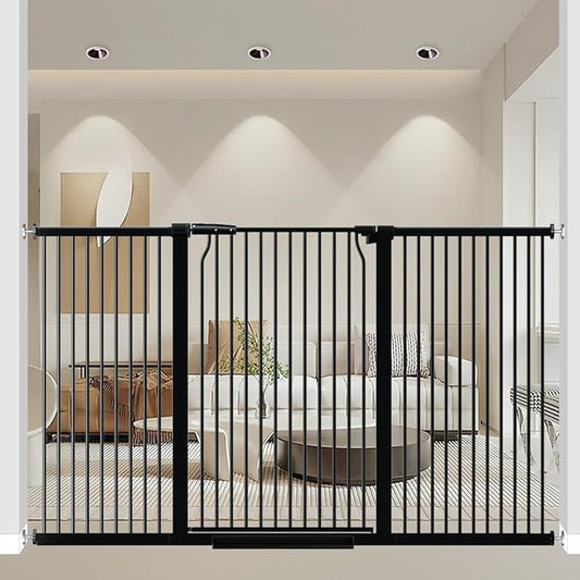 40.55" Extra Tall and Wide Baby & Dog Gate, 68.6-71.2 in, Pressure Mounted, Black