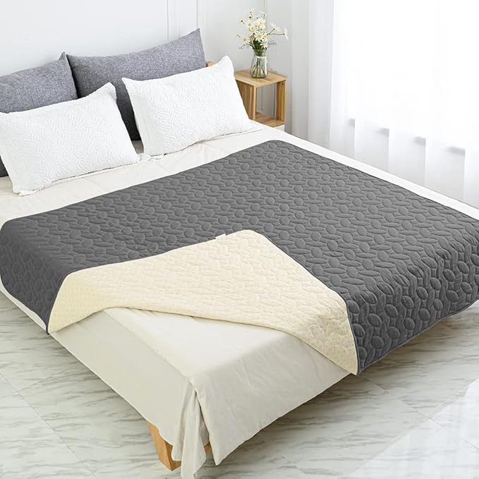 Ameritex Waterproof Pet Bed Cover Anti-Slip Dog Bed Blanket for Sofa and Furniture Waterproof New Pattern Design (Darkgrey, 30x90 Inch (Pack of 1))